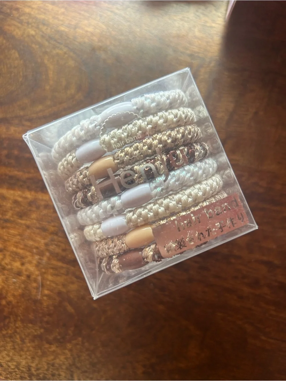 New in Box HenJu Neutral Toned Knitted Hair Bands - Set of 8